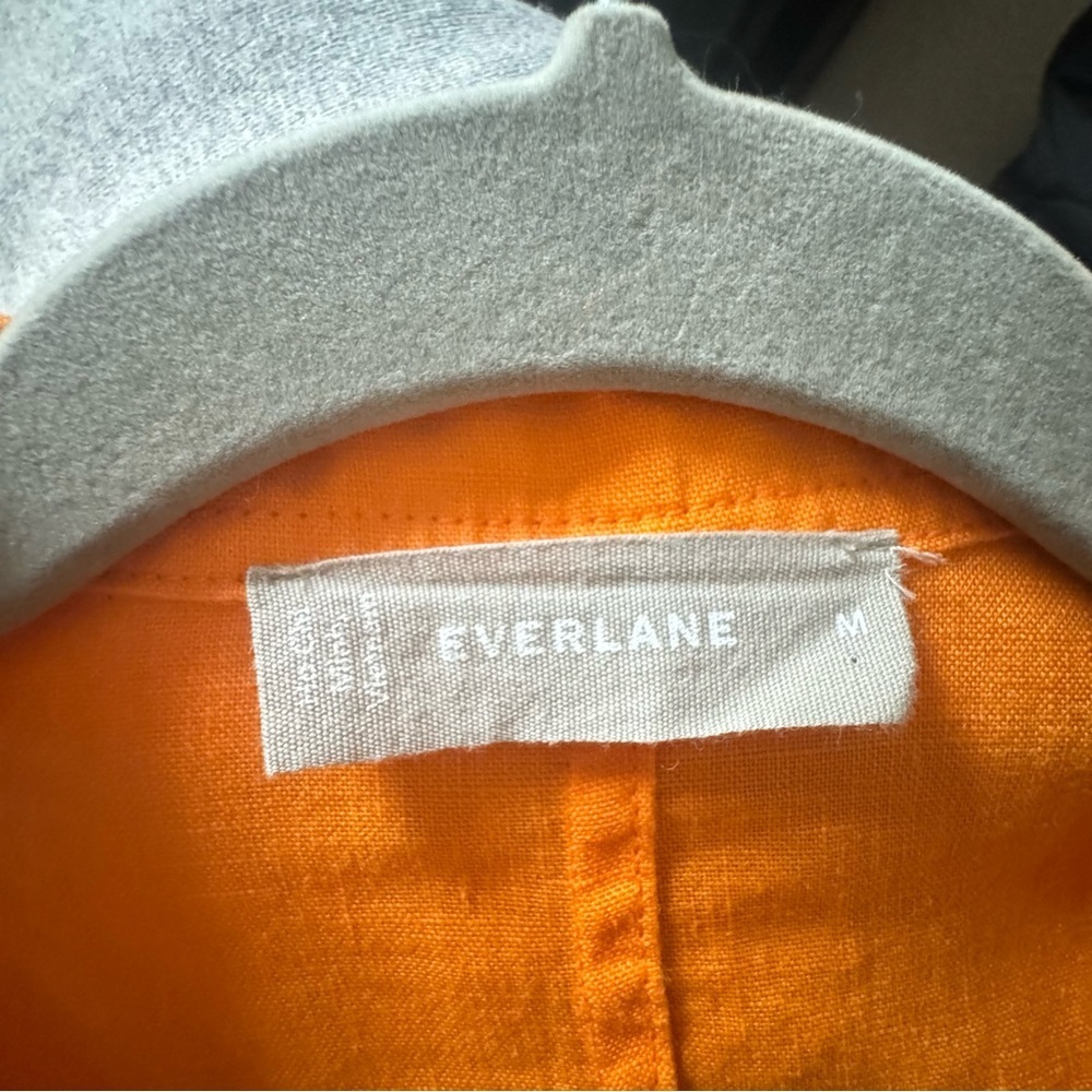 Everlane The Linen Workwear Dress in Turmeric Orange - Picture 5 of 8